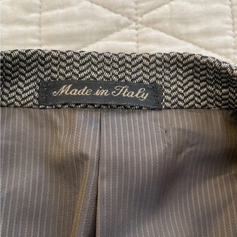 PAL ZILERI Made in‎ Italy Wool Herringbone 3 Button Jacket in Brown Size 44 R